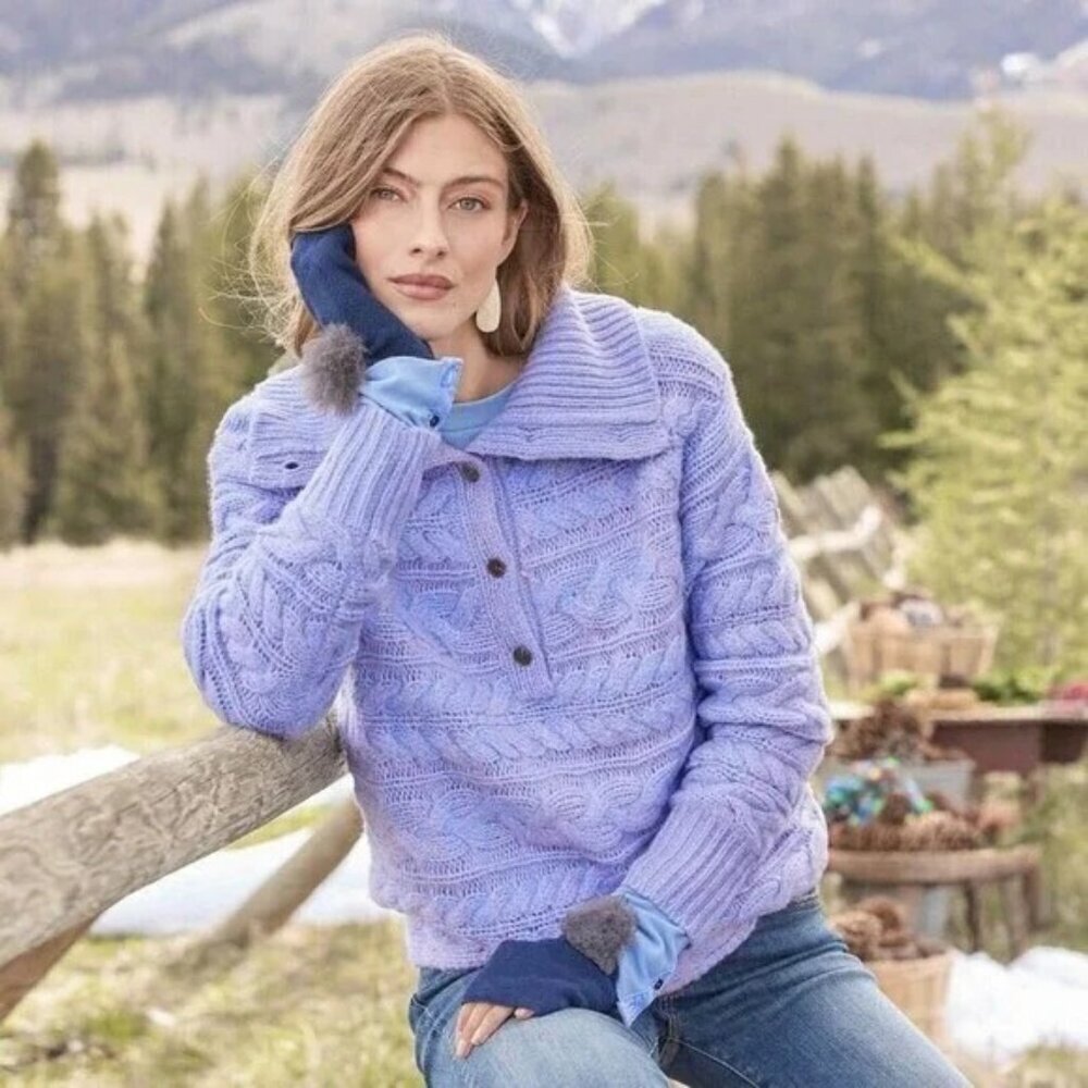 NWT Sundance Chunky Cable Knit Wool Blend Sweater Size Medium